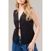 Women's Tie Front Tailored Vest - Aaron & Amber - 2 of 4