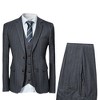 Cloudstyle Mens 3 Piece Stripe Suit Set Center Vent 2 Button Tux Blazer Jacket Vest Trousers - 2 of 4
