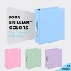 Enday 3 Ring Binder, Round Ring Pastel With Clear View Cover for Letter Size 8.5 x 11'' Paper & 2 Inside Pockets - 4 of 4