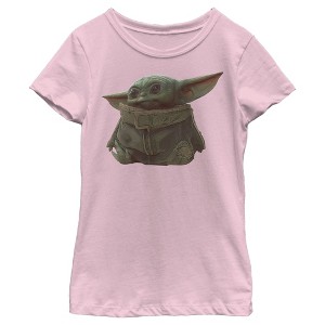 Girl's Star Wars The Mandalorian The Child Portrait T-Shirt - 1 of 3