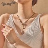 West Wrangler Heart Turquoise Pendant Necklace for Women Western Gold Plated Cowgirl Cowboy Classic Trendy Jewelry Teardrop-Silver - 4 of 4