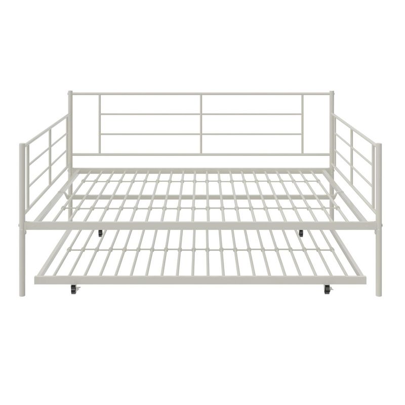 RealRooms Praxis Metal Daybed with Trundle, Full/Twin Size, White, 1 of 11