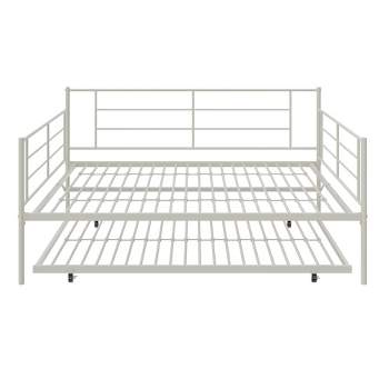 RealRooms Praxis Metal Daybed with Trundle, Full/Twin Size, White