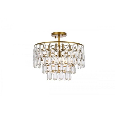 Elegant Lighting Mila 16 inch flush mount in brass