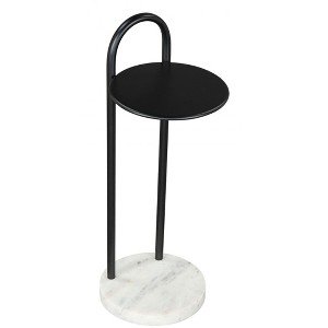 Christian Side Table in Black & White 22"H – Modern Powder-Coated Iron & Natural Marble Table by Zuo Modern - 1 of 4