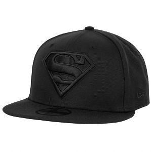 Adult Superman Logo Black on Black New Era 59Fifty Fitted Hat - 1 of 4