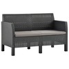 vidaXL 2 Piece Patio Lounge Set with Cushions PP Rattan Anthracite - 4 of 4