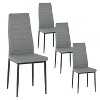 Homy Casa Ann Faux Leather Dining Chairs Set of 4, Padded Seat & Metal Legs for Kitchen & Dining Room - 2 of 4