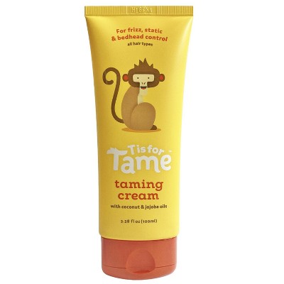 T is for Tame – Hair Taming Cream for Kids, Natural Anti-Frizz & Flyaway Control, Smooths Bed Head and Curls, Safe for Babies and Toddlers, 3.38 fl oz