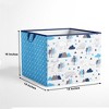 Bacati - Woodlands Aqua/Navy/Gray Boys Cotton Storage Box Large - 3 of 4