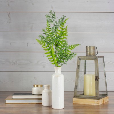 Green Plastic Artificial Leafy Spray for Outdoor Decor, 28"