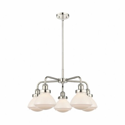 Olean - 5 Light Stem Hung Chandelier In Art Deco Style-13.5 Inches Tall and 24.5 Inches Wide