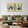 Gallery 57 (Set of 2) 16"x20" Colorful Abstracts Vintage Framed Canvas Wall Arts: Transitional Modern Decor, Gold Frame, Sawtooth Back Mount - 2 of 4