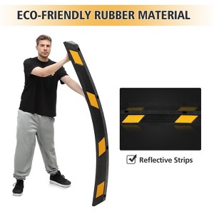 Heavy Duty Rubber Parking Curb (72.8" Extra Wide) - 55000 Lb Capacity with 8 Reflective Strips, UV/Oil Resistant for Driveways & Commercial Lots - 1 of 4