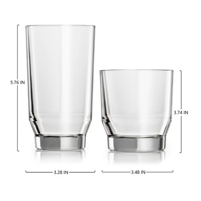 Merida Clear Glass Tumbler and Rocks Set, 8-Piece
