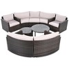 YOOCOZZ 9-Piece Half-Moon Patio Conversation Set - Modern Wicker Sofa - 4 of 4