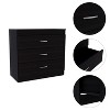 HomeRoots 32" Black Three Drawer Dresser - 3 of 3