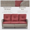 Gymojoy Outdoor 3-Seat Sofa PE Wicker Sofa Patio Sofa Couch - 4 of 4