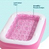 Jasonwell 2-in-1 Inflatable Kiddie Pool 65"x39"x10", Soft Cushioned Floor, Handles & Drain, Rectangular Pool for Kids 2+, Pink - 4 of 4