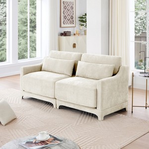 SKRAN Modular Chenille Fabric Sectional Sofa, 2 Seater Cloud Couch with Lumbar Pillow, Loveseat Sofa for Living Room, Bedroom - 1 of 4