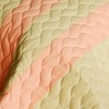 Slickblue 3 PC Handmade Full/Queen Quilt Set, Reversible Vermicelli Quilted, Horizontal Stripes, 37 Color Options - 3 of 4