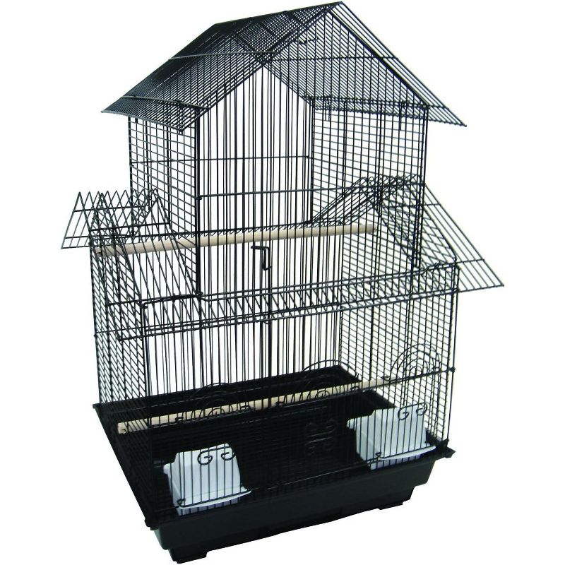 YML A5844 3/8 inches Bar Spacing Pagoda Small Bird Cage Black 18 inches x 14 inches, 1 of 2