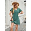 Summer Lounge Shirt Dress for Womens V Neck Shift Basic Dress Comfy Pajama Lounge Dress Short Sleeve Nightgowns - 4 of 4