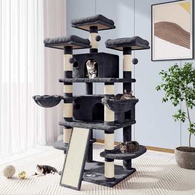 Allewie 68 Inches Cat Tree/Cat Tree House and Towers for Large Cat/Cat Climbing Tree with Cat Condo/Cat Tree Scratching Post/Multi-Level Large Cat Tree