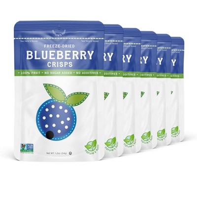 Nature's Turn Freeze-Dried Fruit Snacks - Blueberry Crisps - No Sugar Added, Non GMO, Gluten Free, Nothing Artificial 34g (1.20oz) - 6 Pack