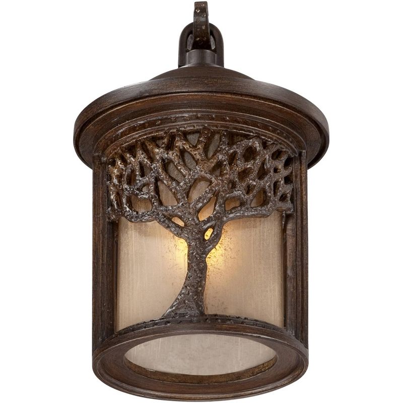 John Timberland Rustic Outdoor Wall Light Fixture Bronze 9 1/2" Tree Etched Glass Sconce for Exterior House Deck Patio Porch Lighting, 4 of 10