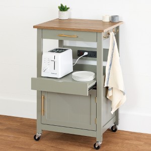 Best Choice Products Rolling Kitchen Island Cart, Single Door Cabinet w/ Drawer, Sliding Tray, Outlet - 1 of 4