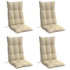 vidaXL Highback Chair Cushions 4 pcs Beige Oxford Fabric - 3 of 4