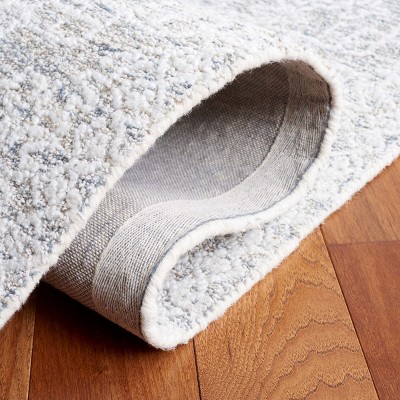 Gray Rectangular Tufted Wool and Synthetic Area Rug