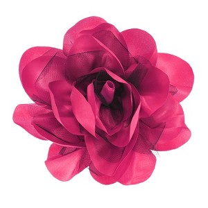 Unique Bargains Alloy Satin Fabric Big Rose Flower Dainty Brooch Pin 1 Pc - 1 of 4