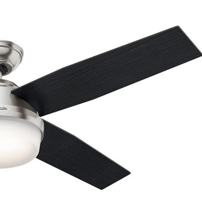 Hunter 52" Dempsey Lighted Ceiling Fan Brushed Nickel with Black Oak Blades - Modern Design for Stylish Interiors