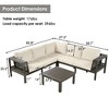 Infurnic Patio Seating Sets, Outdoor Chair with Premium Cushion, Weatherproof Single Sofa for Garden Balcony Poolside, Gray, 85.8"*85.9"*25.2" - 4 of 4