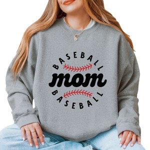 Simply Sage Market Baseball Mom Baseball Sweatshirt - M - Graphite - 1 of 4