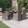 vidaXL Patio Dining Set Outdoor Dining Set Table and Chair Set for Garden - Gray and Brown 55.1" Table Length 6 Chairs - 2 of 4