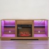 TinyHomieTV Console Large Storage Biplane LED Remote Multiple Modes Modern Entertainment Center Black - 3 of 4
