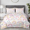 Wikineon Rainbow Pattern Comforter Set For Women Pink And Yellow Rainbow Star Comforter 3 Piece With 2 Pillow Shams 1 Comforter,Full Size - 4 of 4