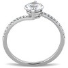 Slickblue Polished Stainless Steel Ring with Clear, Sea Blue, or Topaz CZ - Women's Pave Engagement Ring, Size 5-10 - 3 of 4