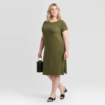 t shirt dress olive green