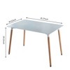 Modern Rectangle Dining Table, with Metal Legs Brace, Office Table, Coffee Table, for Living Room, Kitchen - 2 of 4