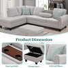 MOONMISS 97" Polyester Fabric Sectional Sofa with Lift-top Storage Ottoman, Tufted Design - 3 of 4