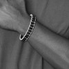 Black Bow Jewelry 12mm Stainless Steel & Black Leather Woven Dbl Link Bracelet, 8.5 Inch - 3 of 4
