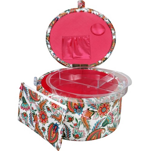 Singer L Round Sewing Basket Paisley Floral Print With Matching Zipper  Pouch : Target