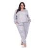 Plus Size 2 Piece Leopard Lounge Set - White Mark - 2 of 4