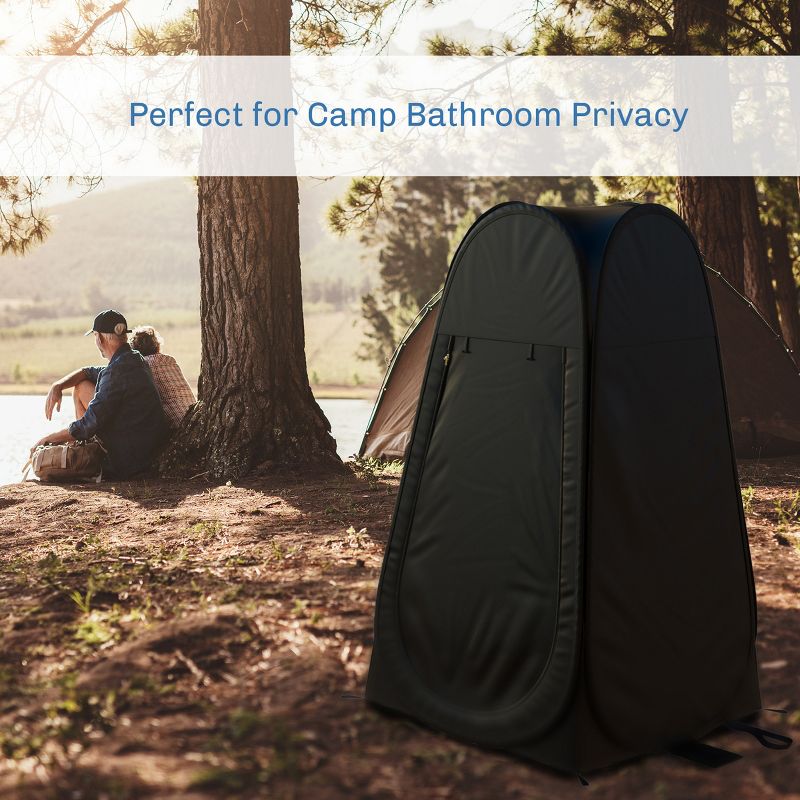 Leisure Sports Portable Pop-Up Privacy Pod - Collapsible Outdoor Shelter for Beach and Camping with Carry Bag - Black, 4 of 5