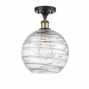 Athens Deco Swirl - 1 Light Semi-Flush Mount In Industrial Style-15 Inches Tall and 10 Inches Wide - 1 of 1