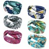 Wrapables Boho Vintage Floral Elastic Headbands for Sports, Yoga, Workouts, Facials (Set of 6), (Knotted) Vintage - 2 of 4